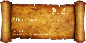 Miks Leon névjegykártya